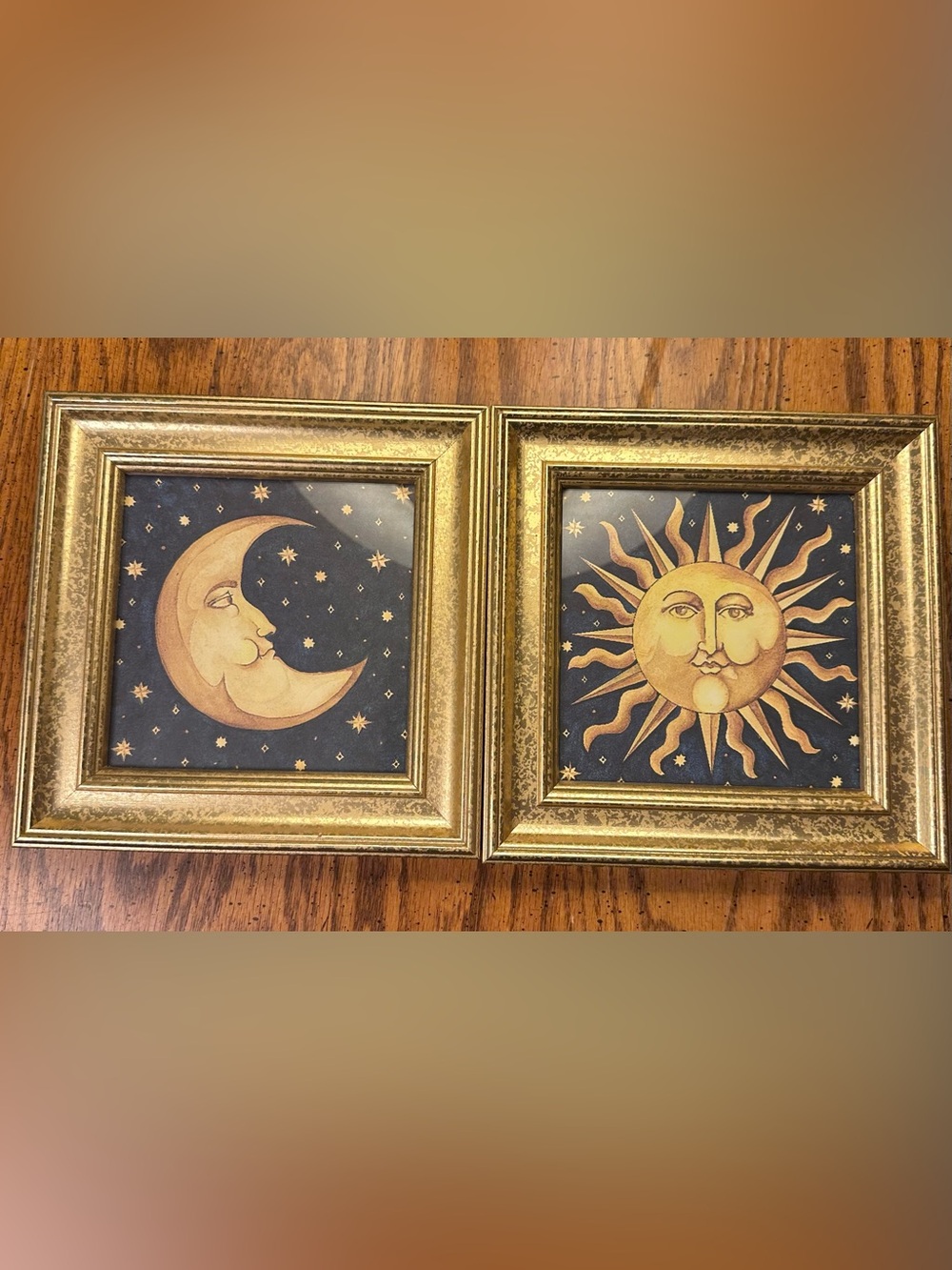 Vintage 90s Y2K Framed celestial art